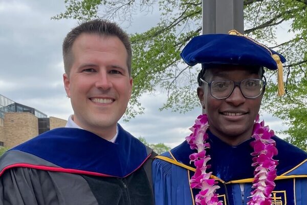 Pat Wensing and John Nganga at Graduation